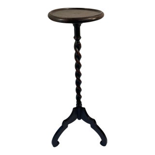 Vintage English Barley Twist Candle Stand For Sale