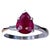 Traditional Pear Shape 2 Carat Treated Ruby & Diamond 14 Karat White Gold Ring For Sale - Image 3 of 18