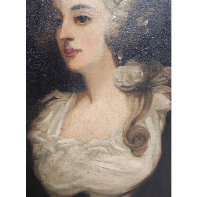 18th/19th Century Portrait Oil on Canvas Painting of a Woman in Gilt Gold Frame For Sale In Cleveland - Image 6 of 17