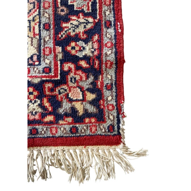 Hand-Knotted Jaipur Wool Rug with Floral Design, India, Late 20th Century For Sale - Image 6 of 9