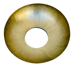 Late 20th Century Large-Scale Brass Round Angled Bowl Mirror