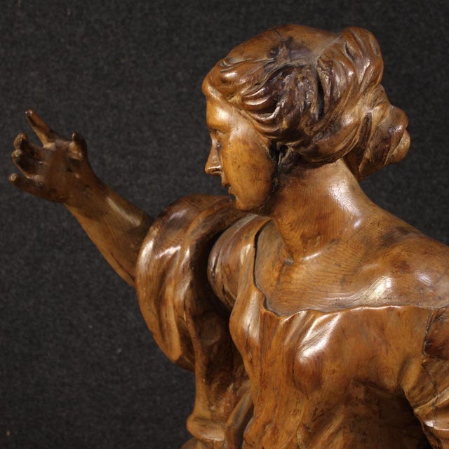 Brown Italian Artist, Saint Catherine of Alexandria, 1630, Pine For Sale - Image 8 of 14