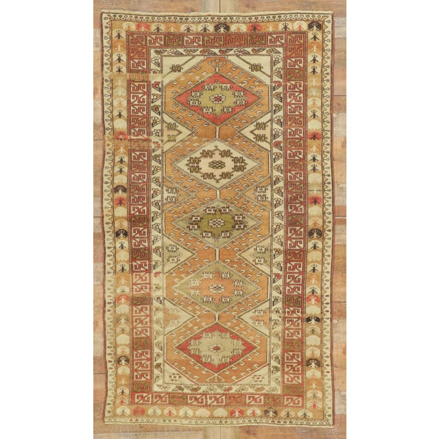 Vintage Turkish Oushak Rug - 04'04 X 07'07 For Sale - Image 9 of 11