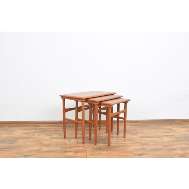 Mid-Century Danish Teak Nesting Tables, 1960s, Set of 3 For Sale - Image 4 of 13