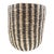 Large Handwoven Vietnamese Seagrass Basket in Black & Natural Woven Pattern For Sale