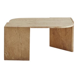 Teardrop Shape Travertine Coffee Table, 1970s For Sale