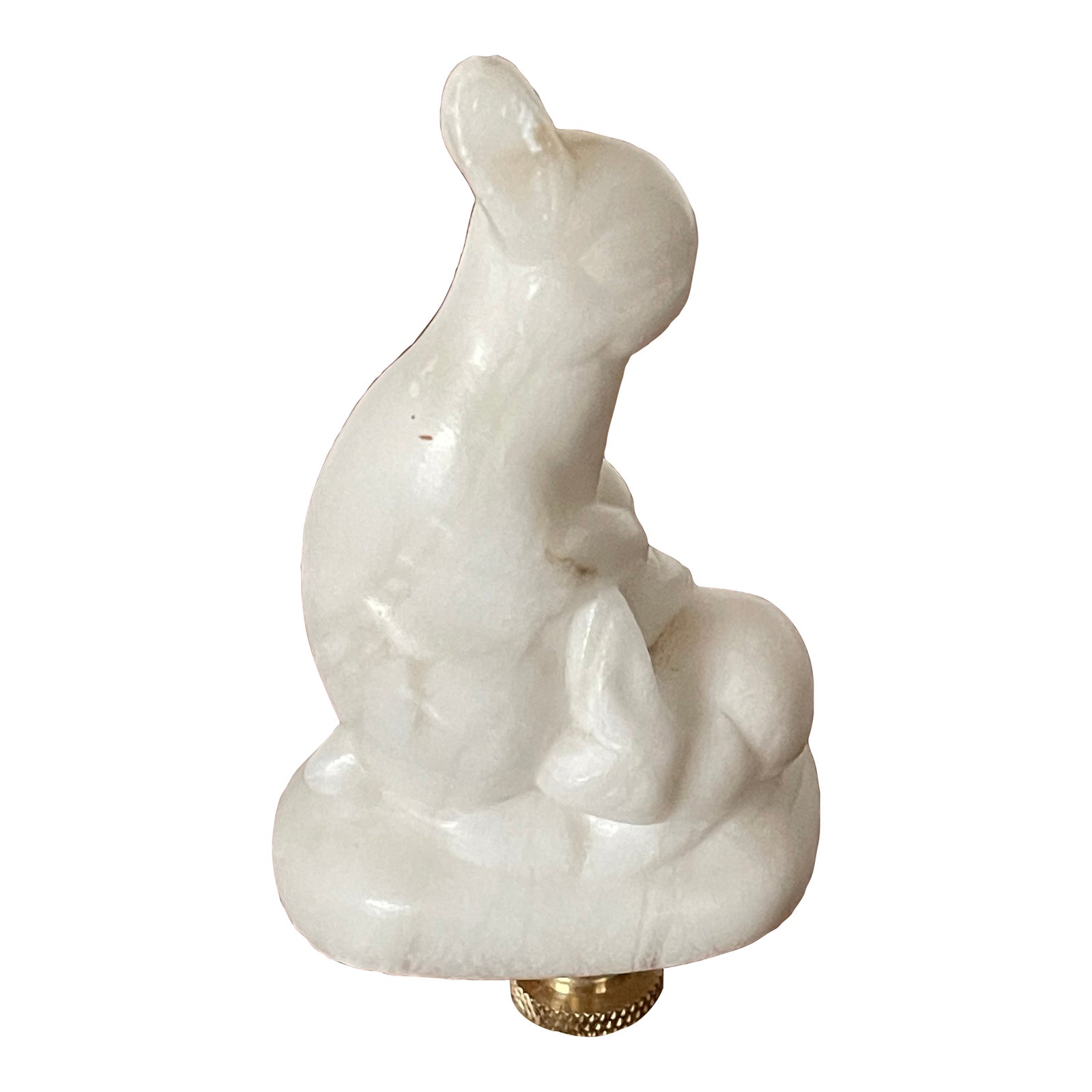 1960s Lamp Finial Alabaster Rabbits Sculpture | Chairish