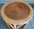 Wood Mid Century Round Drum Bamboo Wicker Top Accent Table For Sale - Image 7 of 9