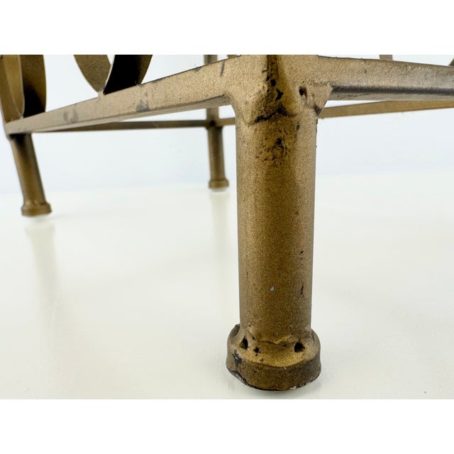 Vintage Hollywood Regency Gold Metal Quatrefoil Wine Rack For Sale - Image 10 of 11
