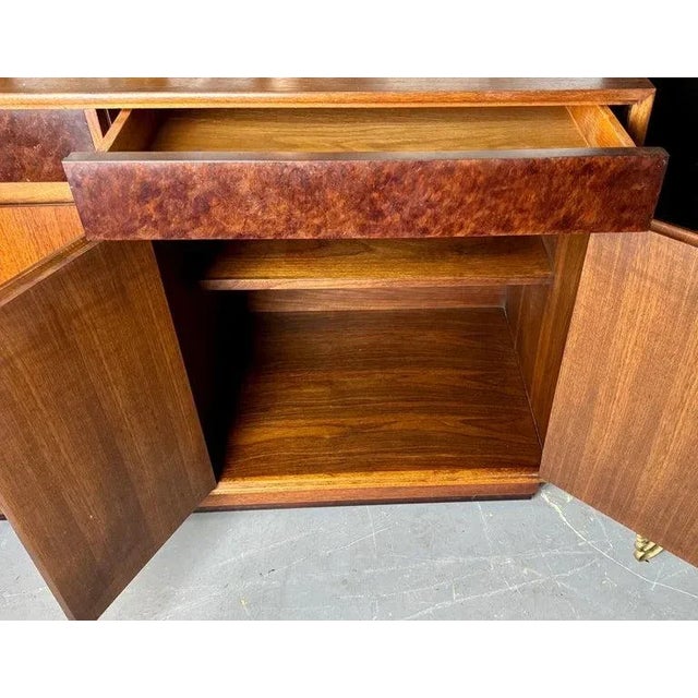 1950s John Stuart Mid-Century Modern Walnut and Burl Wood Sideboard Credenza For Sale - Image 5 of 12