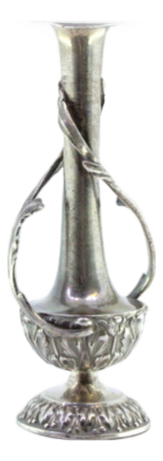 Small Silver Vase with Raised Applications