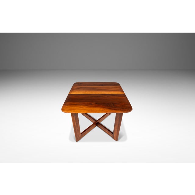 1960s Rare Set of Two ( 2 ) Mid-Century Modern Side Tables / End Tables in Walnut by John Keal for Brown Saltman, Usa, C. 1960s For Sale - Image 5 of 18