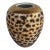 Vintage Chinese Leopard Print Vase With Gold Accents For Sale