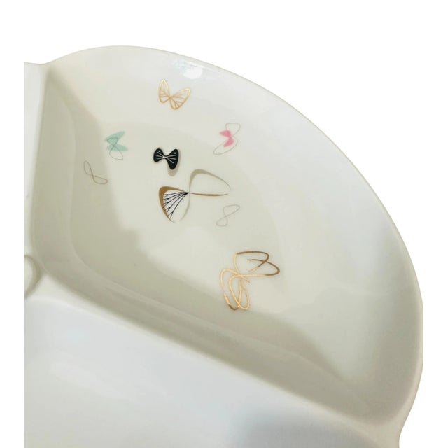 Vintage Noritake Tidbit Tray Pattern #1385 | Mid-Century Atomic Butterfly Divided Serving Dish | Relish Dish With Handle, 1950s MCM For Sale In Tampa - Image 6 of 10