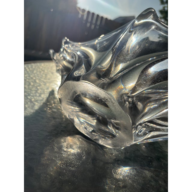 Daum Extra Large Signed Daum France Crystal Sculptural Freeform Bowl. This bowl is beautiful quality and form, it is a...