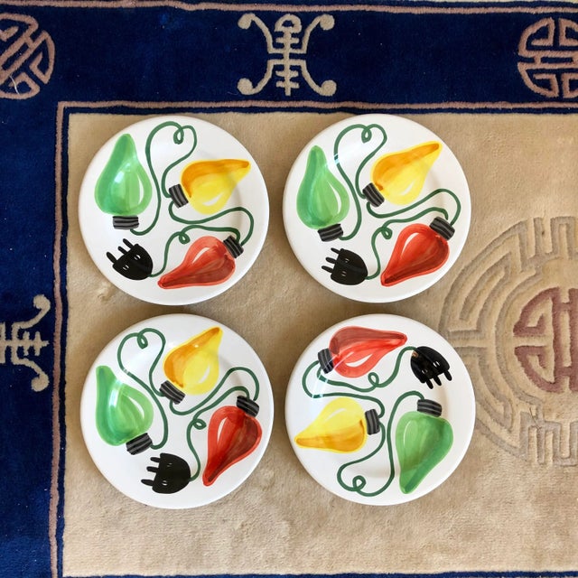 Ceramic Mid Century Italian Christmas Bulbs Plates- Set of 4 For Sale - Image 7 of 7