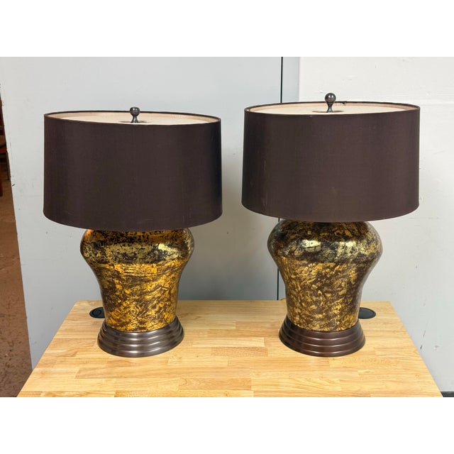2000 - 2009 Vintage Frederick Cooper Table Lamps, a Pair For Sale - Image 5 of 12