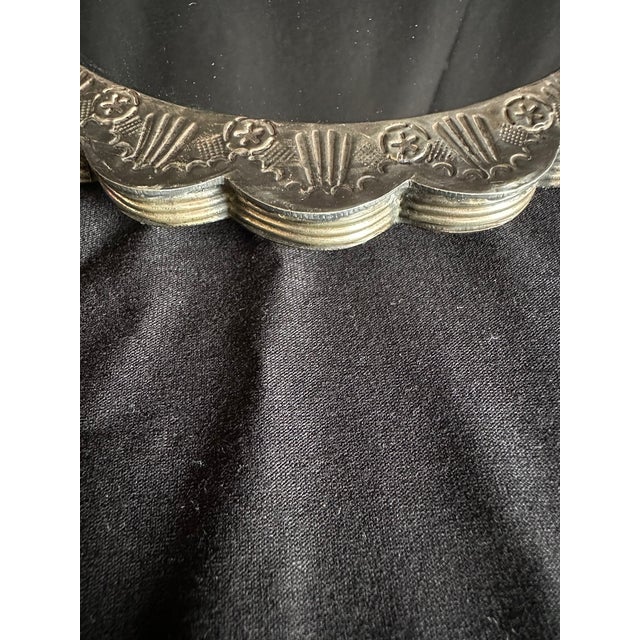 19th C Ottoman Silver Oval Wedding Mirror Decor For Sale - Image 11 of 18