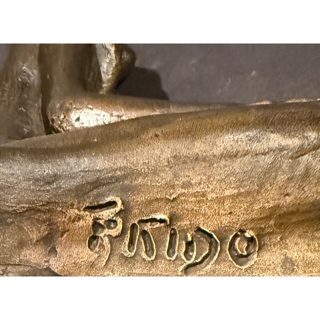Brown Frido Graziani Bronze Nude Female Seated Figure, Italian Mid Century For Sale - Image 8 of 8