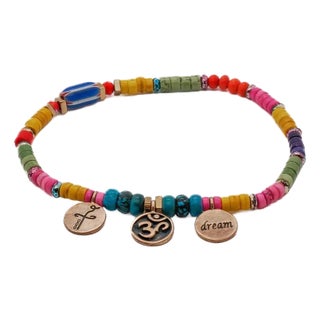 Colorful Beaded Yogi Ankle Bracelet For Sale