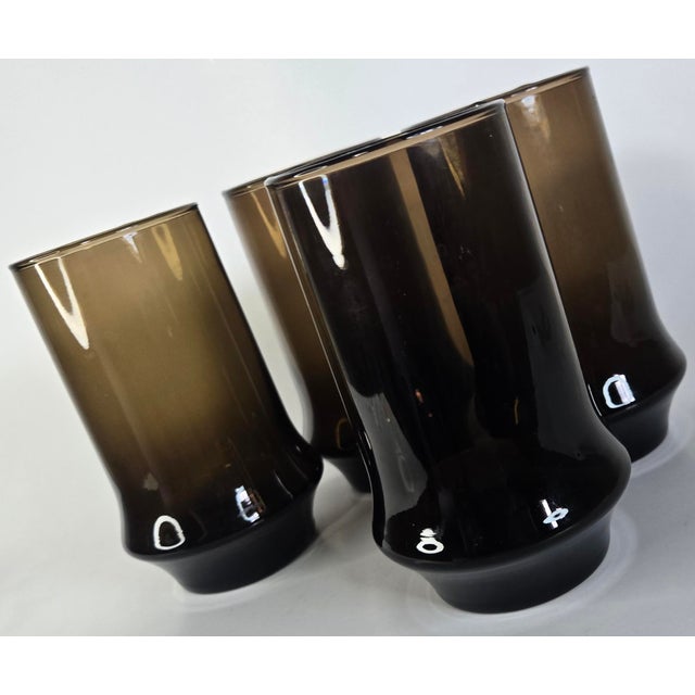 Brown Vintage Deepest Mocha Swerve Tumblers- Set of Four For Sale - Image 8 of 9