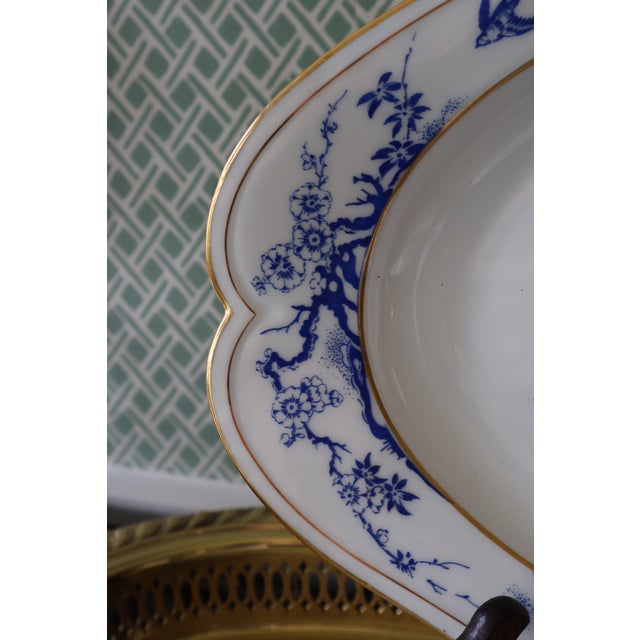 Antique Haviland Limoges Blue & White Gilt Dinnerware Service, 48 Pieces For Sale - Image 14 of 18
