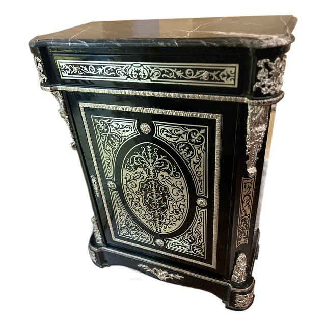 1960s Boulle Buffet Credenza Cabinet For Sale