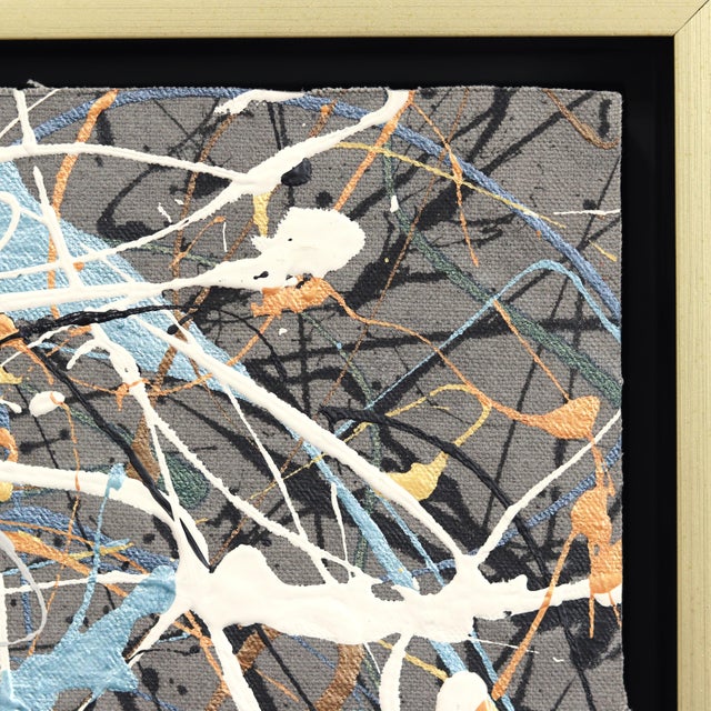 Abstract Play It Your Way 1 - Abstract Textural Painting Gold Frame Original Artwork by Marc Raphael For Sale - Image 3 of 9