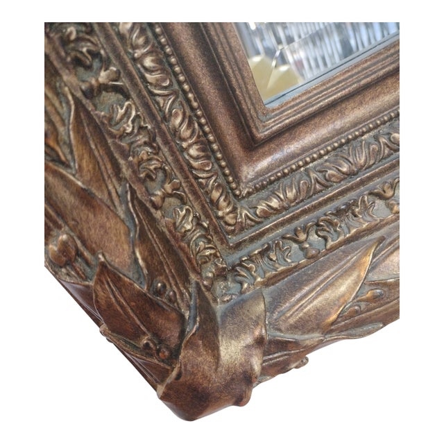 Wood Antique Framed Mirror in Wood For Sale - Image 7 of 9
