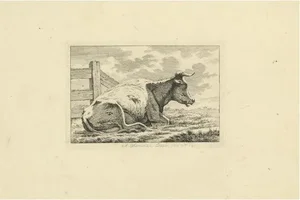 Anthony Oberman, Resting Cow, 1810, Etching on Paper