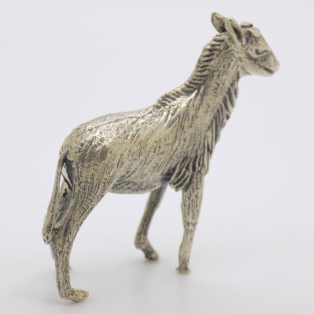 1950s Vintage Italian Handmade Genuine Silver 1950s Goat Figurine Miniature, Made in Florence (Firenze, Italy) For Sale - Image 5 of 8