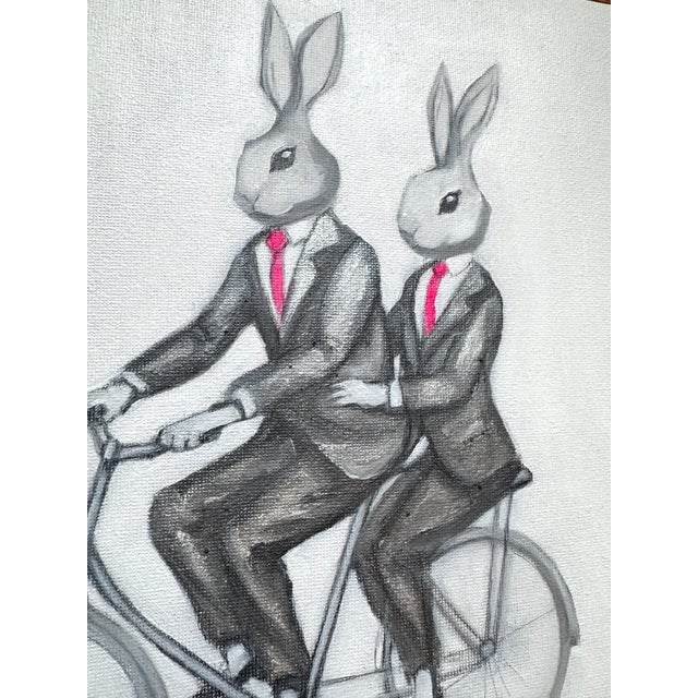 Max & Alma create kitsch, pop, feel-good art that elevates the vibe of any space. This original 12"x12" oil painting...