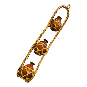 Terra Cotta and Wicker Hanging Bud Vases