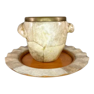 1950s Aldo Tura Goatskin Ice Bucket and Tray Macabo Cusano Milan