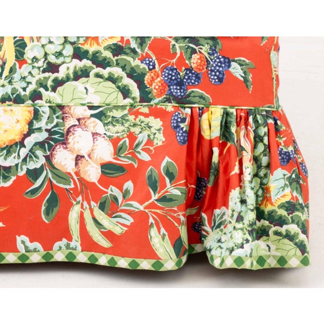 Late 20th Century Foliate Pattern Upholstered Wingback Armchair For Sale - Image 5 of 8