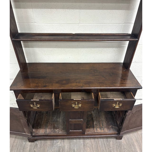 Antique English Oak Pewter Cupboard Welsh Style Dresser For Sale - Image 4 of 11