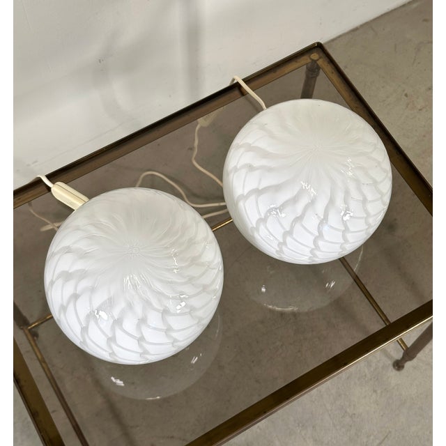 Metal Murano Glass Table Lamps, 1970s, Set of 2 For Sale - Image 7 of 10