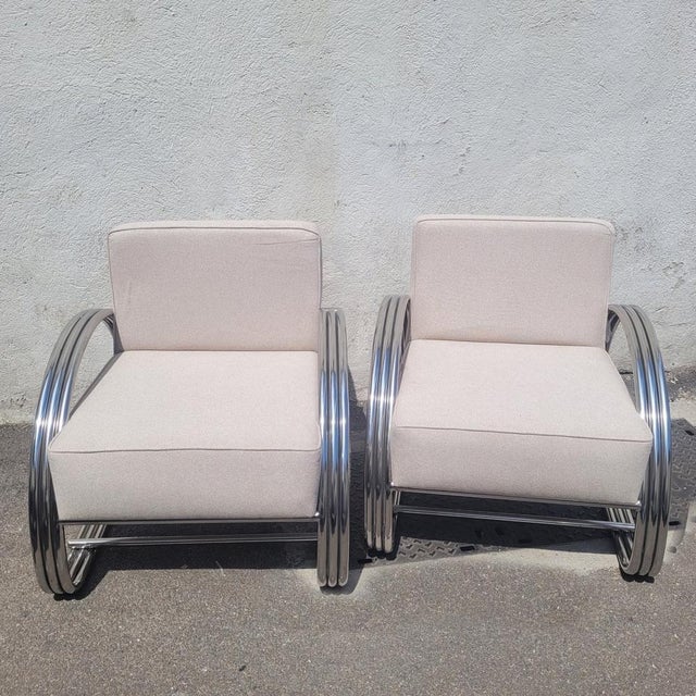 Metal Large 20th Century Chrome Armchairs from Ralph Lauren, 1980s, Set of 2 For Sale - Image 7 of 18