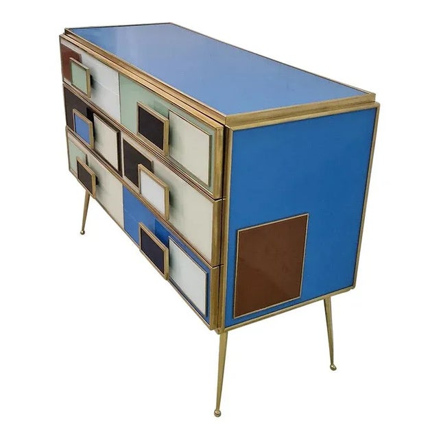 Multicoloured Three-Drawer Dresser, 1990s For Sale - Image 3 of 6