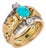 1910s Art Nouveau Turquoise Diamond 18k Yellow Gold Dragon Band, Size 7.5 For Sale