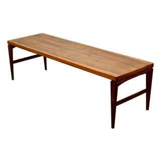 1950s Danish Rosewood 6 Foot Coffee Table For Sale
