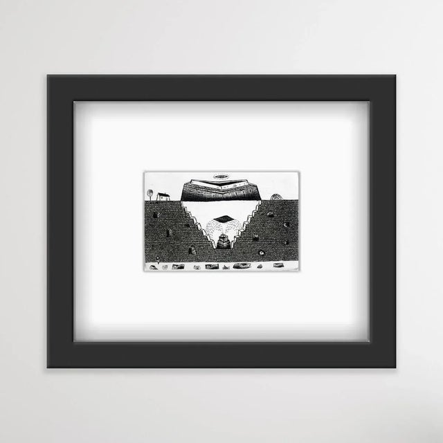 Early 21st Century Jerzy Dmitruk, a Ray of Hope Hovering Over the Fragile Structure of the World A Home Gold and Diamond Mine, 2015, Etching & Paper For Sale - Image 5 of 7