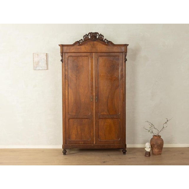 Antique Two-Door Cabinet with Carvings For Sale - Image 8 of 8