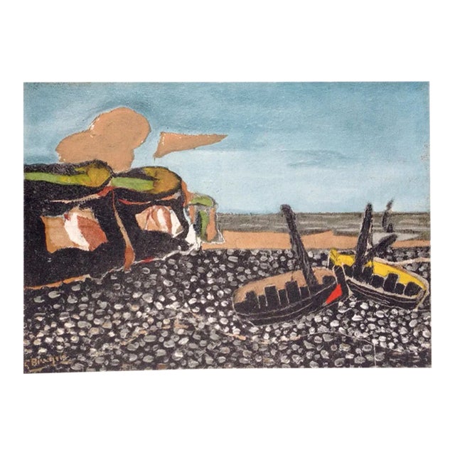 Braque Lithograph Les Barques Bleues 1937 Varengeville For Sale