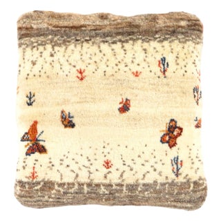 Pasargad DC Fine Hand Knotted Persian Gabbeh Pillow For Sale