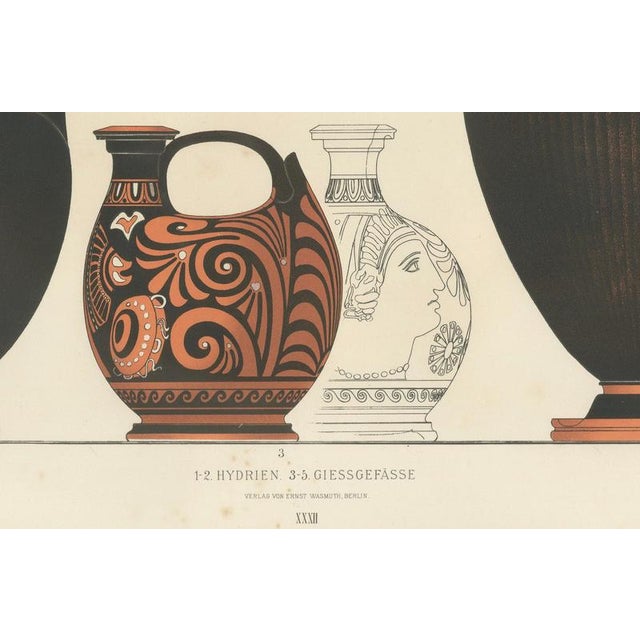 Late 19th Century Albert Genick, Greek Hydriae & Pouring Vessels, 1883, Lithograph For Sale - Image 5 of 9