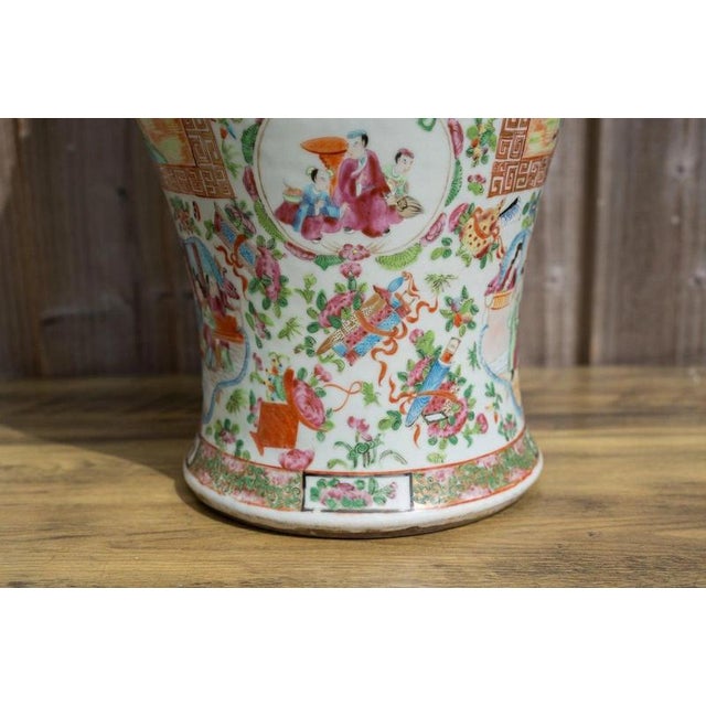 Antique Chinese Qing Dynasty Famille Rose Porcelain Vase, 1800s For Sale - Image 18 of 18