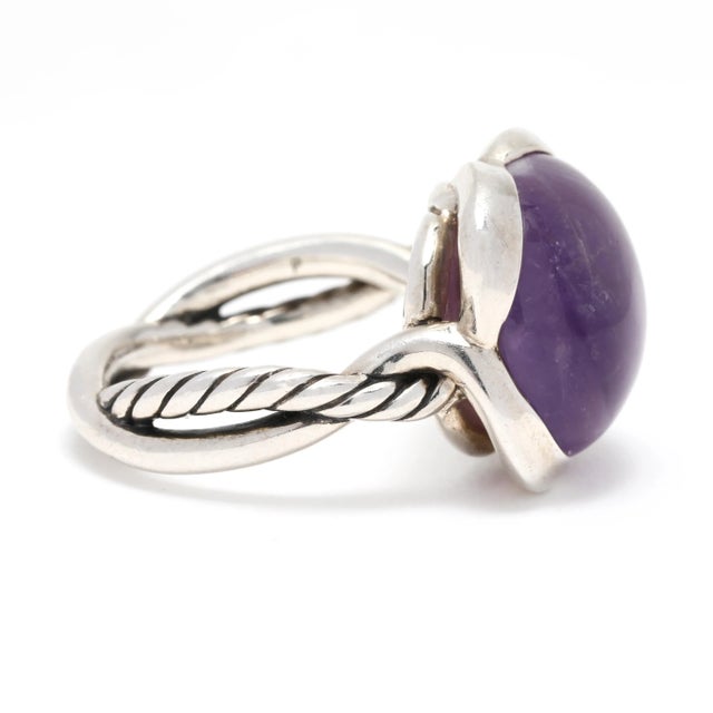 Late 20th Century Late 20th Century David Yurman 9.5 Carat Amethyst Infinity Ring, Sterling Silver, Ring, Large For Sale - Image 5 of 8