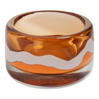 Vintage Czech Orange Glass Bowl by Jaroslav Svoboda for Skrdlovice, 1970s For Sale
