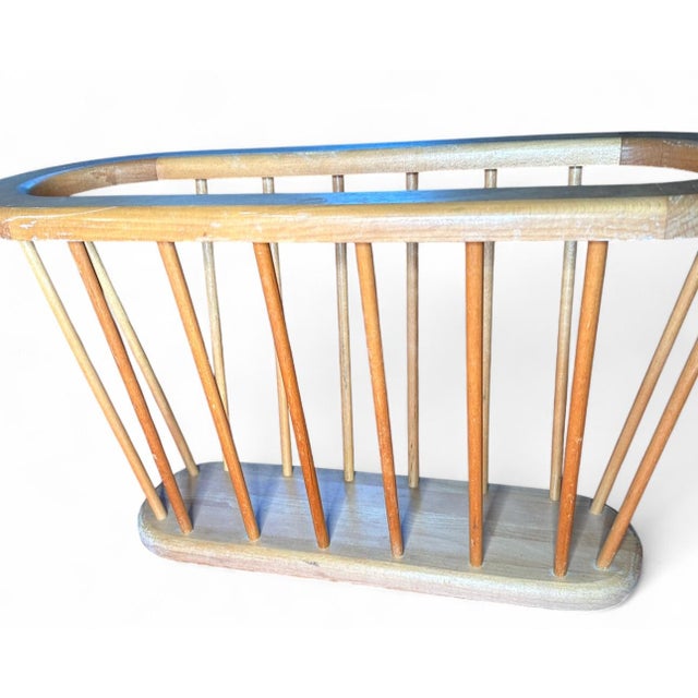 Arthur Umanoff Vintage Arthur Umanoff Style Wooden Magazine Rack For Sale - Image 4 of 10